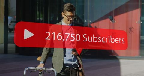 Social media growth concept with yield views annotation