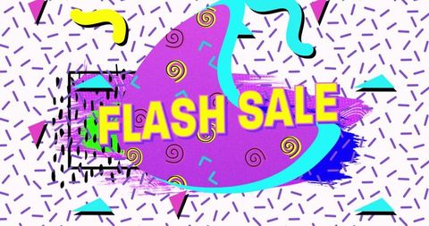 Vibrant Retro Flash Sale Banner for Shopping Promotions