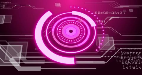 Futuristic Digital Interface with Neon Scope Animation - Download Free Stock Images Pikwizard.com
