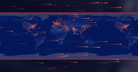 digital data streams processing over global world map - Download Free Stock Images Pikwizard.com