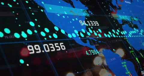 Global Data Visualization Over World Map in Digital Environment - Download Free Stock Images Pikwizard.com