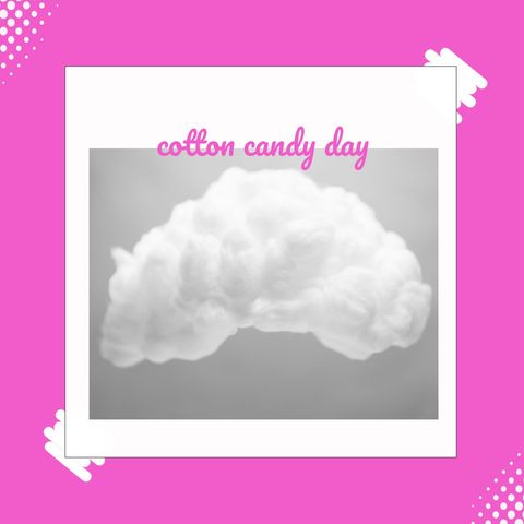 cotton candy day celebration card with white cloud illustration - Download Free Stock Templates Pikwizard.com