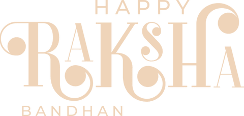 Elegant raksha bandhan text with ornate flourishes on transparent