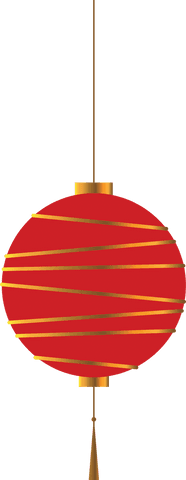 traditional red chinese lantern with gold accents on transparent background - Download Free Stock Videos Pikwizard.com