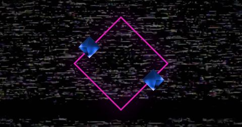 Neon Light and 3D Diamond Digital Interface Background