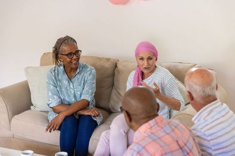 Support Group Members Talking and Sharing Experiences