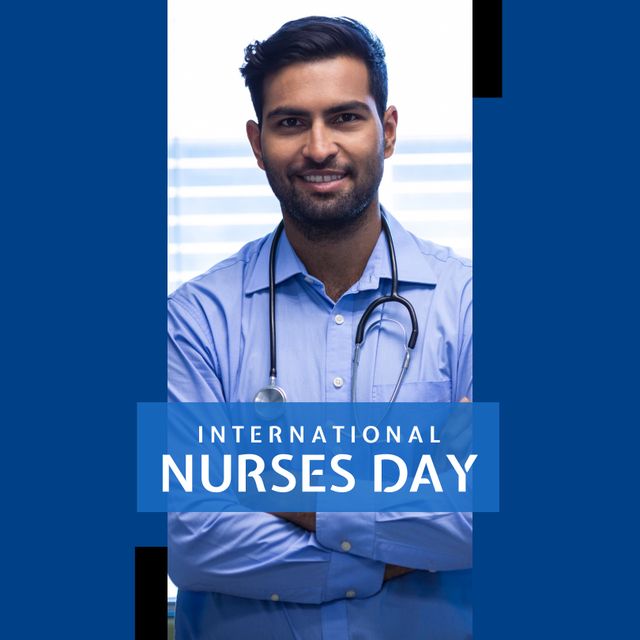 International Nurses Day Celebration with Asian Male Nurse - Download Free Stock Templates Pikwizard.com