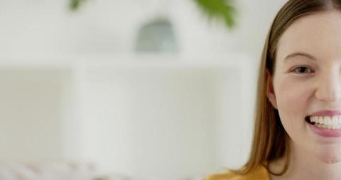 Smiling Woman with Long Hair in Yellow Top - Download Free Stock Images Pikwizard.com