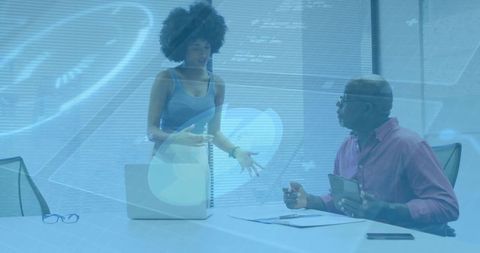 Diverse Team Collaborating on Technological Strategies