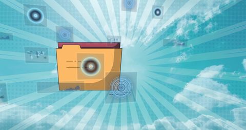 Digital file management concept with cloud interface