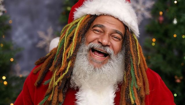 Vibrant Santa Impersonator Bringing Holiday Cheer
