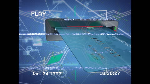 Retro Cyber Security Credit Card Detail Visualization