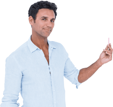 Confident Man Holding Chalk Edge Outdoors Transparent Background - Download Free Stock Videos Pikwizard.com