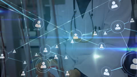 Doctor Examining Wearable Network with Digital Interface