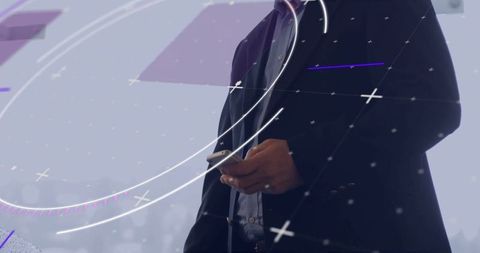 Businessman engaged with innovative data processing design