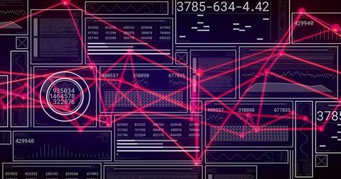 Futuristic Digital Network Graph with Neon Pink Nodes