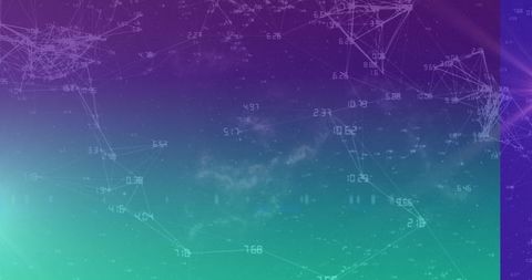 Abstract digital network with numeric data on gradient background