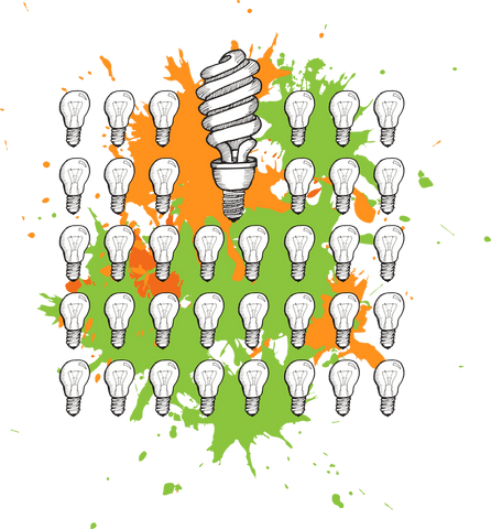transparent light bulbs and color splashes expressing ideas creativity - Download Free Stock Videos Pikwizard.com