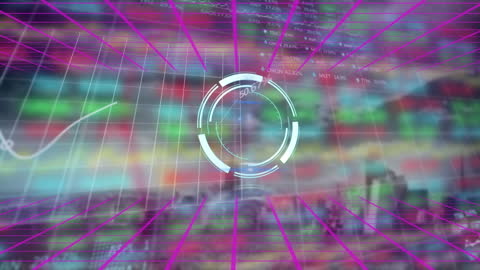 Futuristic Financial Data Analysis Interface Animation