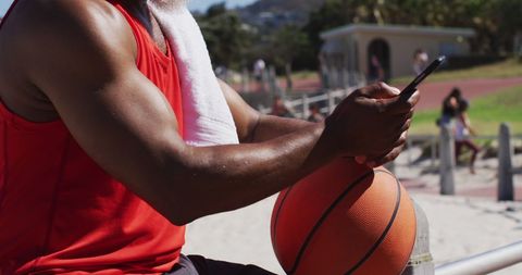 Retired African American Man Relaxing with Basketball - Download Free Stock Images Pikwizard.com