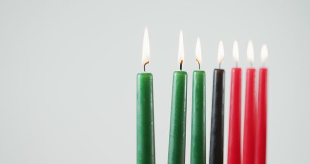 Burning Kwanzaa candles against white background - Download Free Stock Images Pikwizard.com