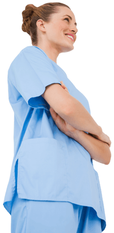 Transparent Healthcare Professional in Blue Scrubs Smiling - Download Free Stock Videos Pikwizard.com