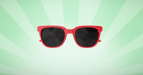Bright Red Sunglasses on Retro Green Striped Background - Download Free Stock Images Pikwizard.com