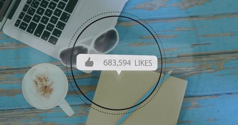 Social Media Engagement Illustrated on Creative Workspace