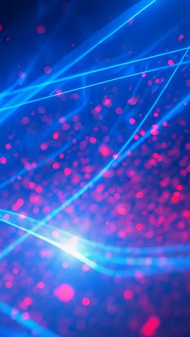 Launching blue laser beams sweeping through neon particle field vertical video loop