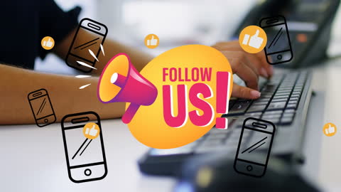 Social Media Engagement Concept with Follow Us Animation