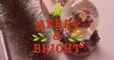 Festive Christmas Greeting with Snow Globe Decoration