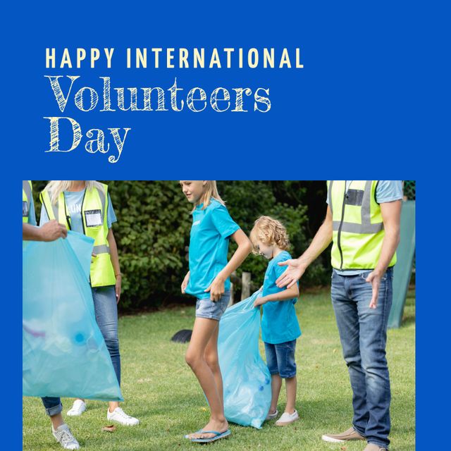 Happy International Volunteers Day Cleanup Effort Raising Environmental Awareness - Download Free Stock Templates Pikwizard.com