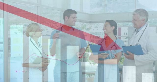 Medical Team in Discussion Analyzing Clinical Data Chart