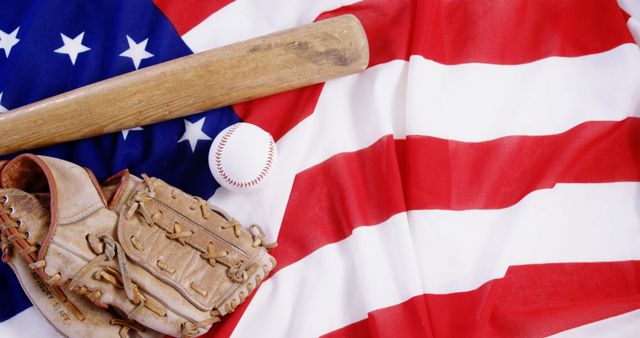 Baseball Equipment on American Flag Displaying Patriotism - Download Free Stock Images Pikwizard.com
