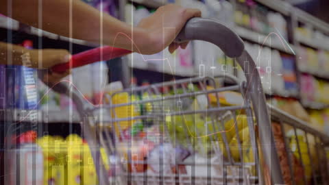 Digital Interface Overlay on Grocery Shopping