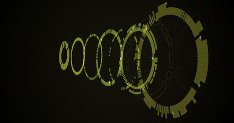 Abstract Digital Circles with Futuristic Technology Design