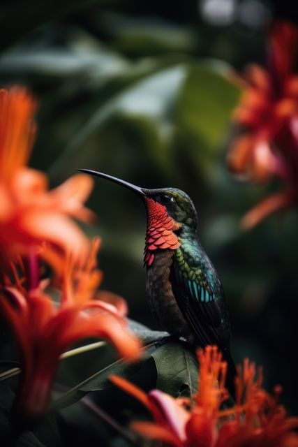 Perfect for nature-themed publications, websites about wildlife, tropical birds, or gardening. Also suitable for use in environmental awareness campaigns and travel brochures inviting people to tropical destinations.