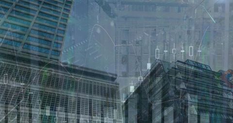 Cityscape with Digital Financial Visualizations