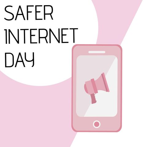 safer internet day concept with smartphone and megaphone - Download Free Stock Templates Pikwizard.com