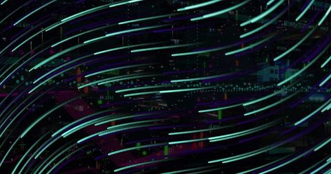 Flowing Abstract Light Trails on Dark Background