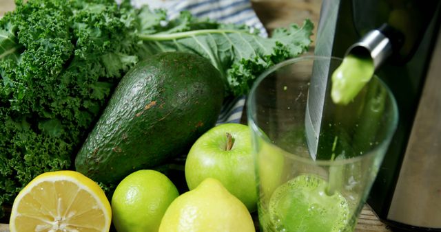 Fresh and Healthy Green Detox Juice with Fruits and Vegetables - Download Free Stock Images Pikwizard.com