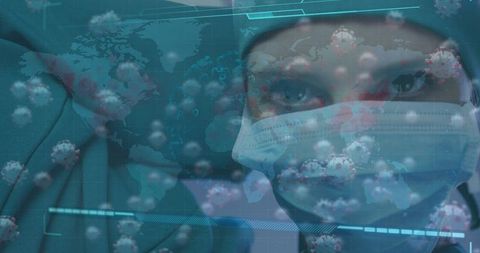 Digital Healthcare Worker Map with Viral Overlay