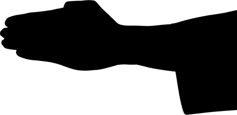 Silhouette of invitation gesture with transparent background