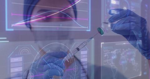 Futuristic Laboratory Concepts with Scientific Graphs