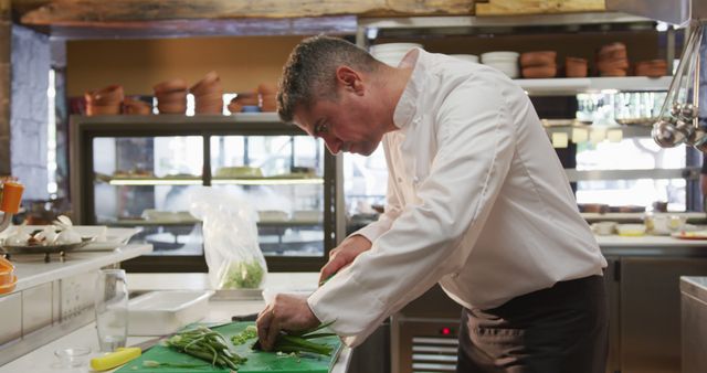 Professional Chef Preparing Fresh Asparagus in Restaurant Kitchen - Download Free Stock Images Pikwizard.com