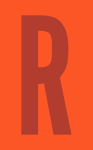 Transparent Flat Stylized R on Orange Background Typography - Download Free Stock Videos Pikwizard.com