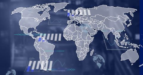 World Map with Digital Data Interface Structure - Download Free Stock Images Pikwizard.com