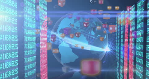 Digital Globe with Data Network and Biometric Security