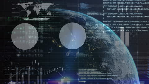 Global Data Analytics with Digital World Map and Earth View