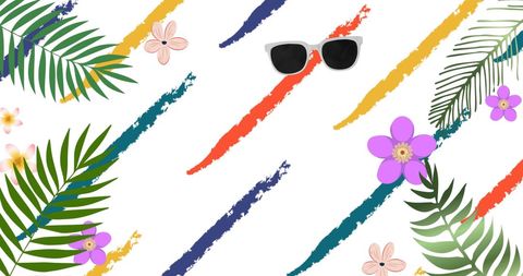 Tropical vibes with sunglasses and colorful elements